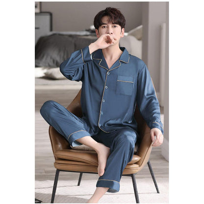 Pyjama Deux Pièces pour Homme avec Haut à Manches Longues et Pantalon | Idéal pour le Printemps et l’Été