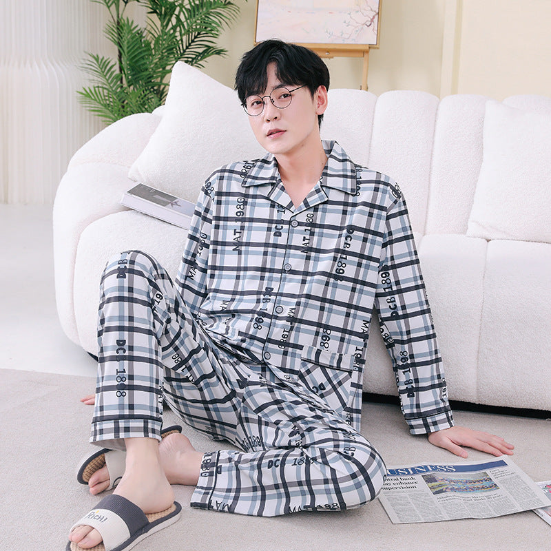 Pyjama Deux Pièces pour Homme avec Haut à Manches Longues et Pantalon | Idéal pour le Printemps et l'Automne