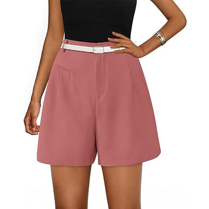 Short Taille Haute Avec Ceinture Et Poches Pour Femmes | Idéal Pour L’été
