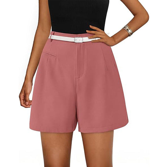 Short Taille Haute Avec Ceinture Et Poches Pour Femmes | Idéal Pour L’été