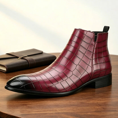 Bottines Chelsea à motif croco pour hommes