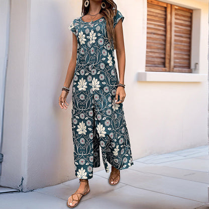 Combinaison À Motif Floral Avec Poches Latérales Pour Femme | Idéale Pour Saison Estivale