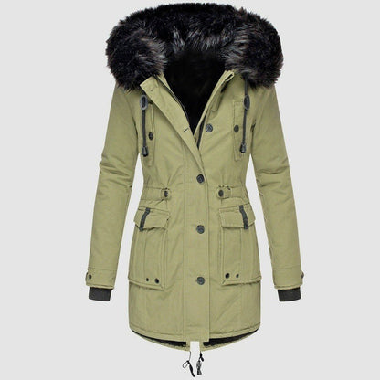 Manteau Long d’Hiver avec Fermeture à Boutons pour Femme | Idéal pour la Saison Froide