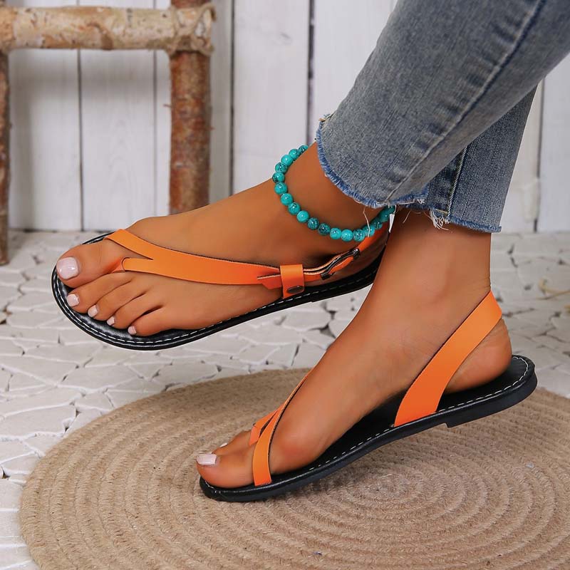 Sandales Plates Avec Brides Multiples Pour Femmes | Idéal Pour Saison Estivale