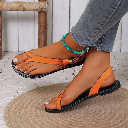 Sandales Plates Avec Brides Multiples Pour Femmes | Idéal Pour Saison Estivale