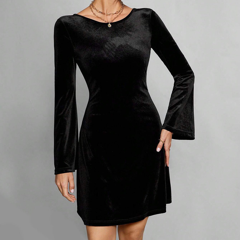 Robe Midi avec Manches Longues et Coupe Droite pour Femme | Idéale pour Quotidien et Occasions