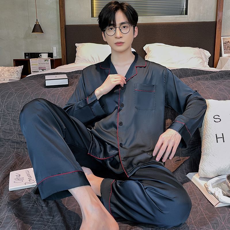 Pyjama Deux Pièces pour Homme avec Haut à Manches Longues et Pantalon | Idéal pour le Printemps et l'Automne