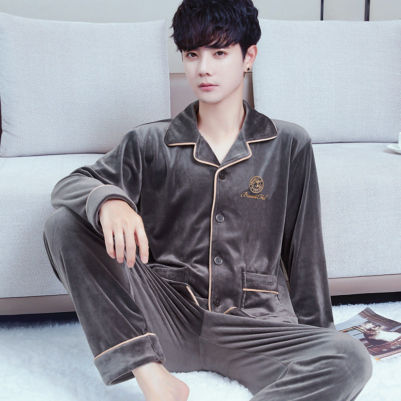 Pyjama Deux Pièces pour Homme avec Haut à Manches Longues et Pantalon | Idéal pour l’Automne et l’Hiver