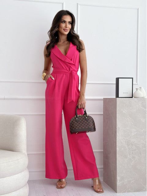 Combinaison Avec Design Cache-Cœur Et Ceinture Ajustable Pour Femmes | Idéale Pour Les Occasions Formelles