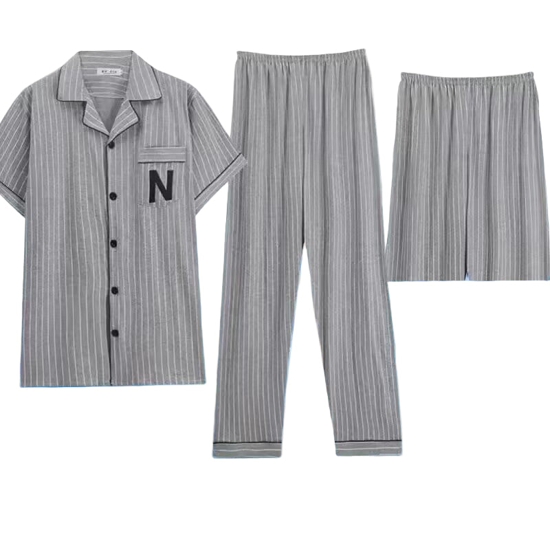 Ensemble de Pyjama pour Homme avec Haut à Manches Courtes, Short et Pantalon | Idéal pour l’Été