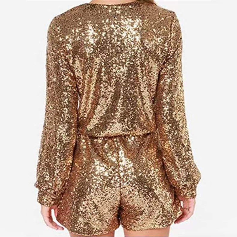 Combinaison À Sequins Avec Col En V Profond Pour Femme | Idéale Pour Événements Festifs