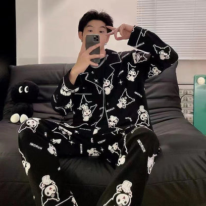 Pyjama Deux Pièces pour Homme avec Haut à Manches Longues et Pantalon | Idéal pour le Printemps et l'Automne