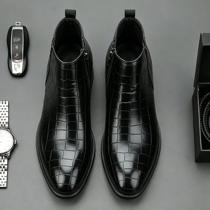Bottines Chelsea à motif croco pour hommes
