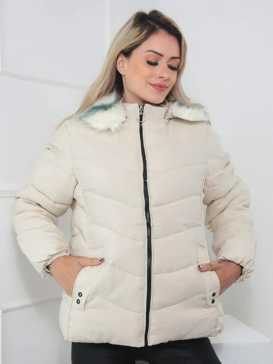 Veste Matelassée avec Capuche Amovible pour Femme | Idéale pour L’Hiver