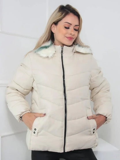 Veste Matelassée avec Capuche Amovible pour Femme | Idéale pour L’Hiver