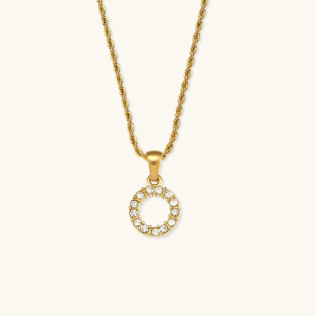 Collier initiale en pierres serties pour femmes