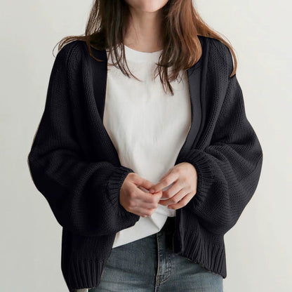 Cardigan à col ouvert et manches amples pour femme | Idéal pour l’automne