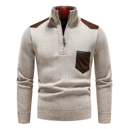 Pull À Col Montant Avec Motif Colorblock Pour Homme | Idéal Pour Les Journées Fraîches