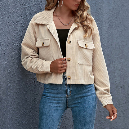 Veste Mi-Saison Avec Col Revers Et Fermeture À Boutons Pour Femme | Idéale Pour Usage Quotidien