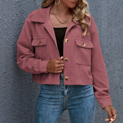 Veste Mi-Saison Avec Col Revers Et Fermeture À Boutons Pour Femme | Idéale Pour Usage Quotidien