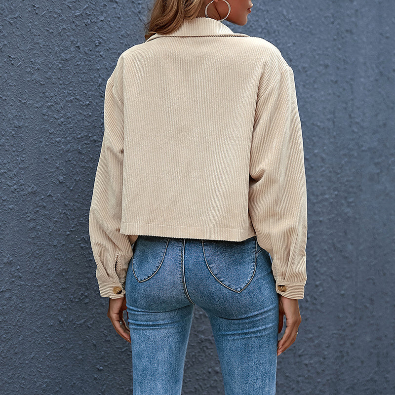 Veste Mi-Saison Avec Col Revers Et Fermeture À Boutons Pour Femme | Idéale Pour Usage Quotidien