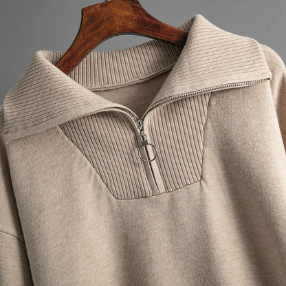 Ensemble Deux Pièces En Maille avec Haut Zippé Et Pantalon À Cordon pour Femme | Idéal pour L’Automne Et L’Hiver