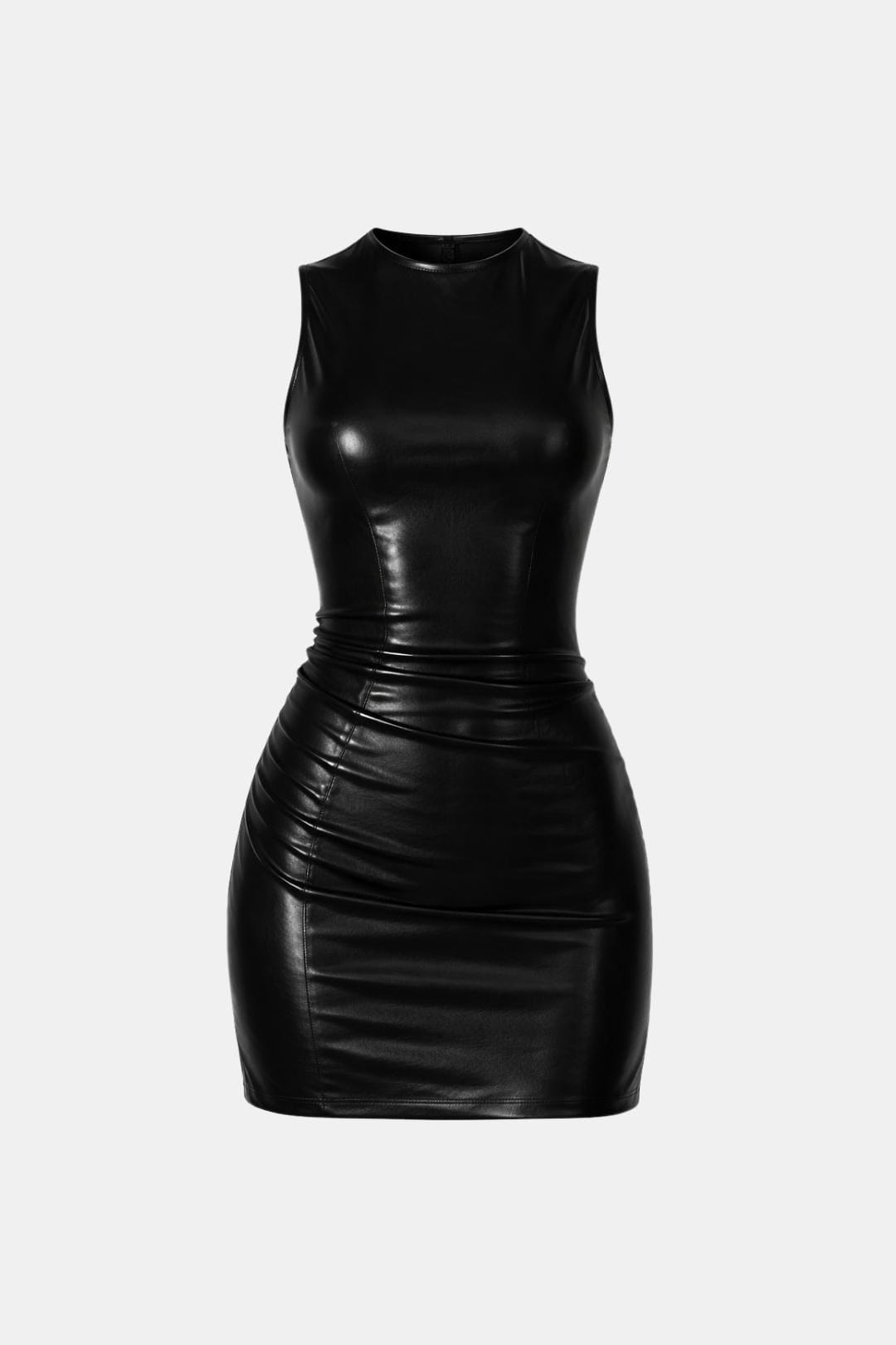 Robe Mini Avec Coupe Ajustée Et Finition Aspect Cuir Pour Femme | Idéal Pour Soirées Et Événements
