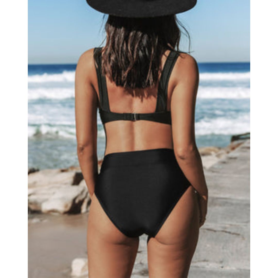 Maillot de Bain Deux Pièces avec Taille Haute pour Femmes | Idéal pour la Plage et la Piscine