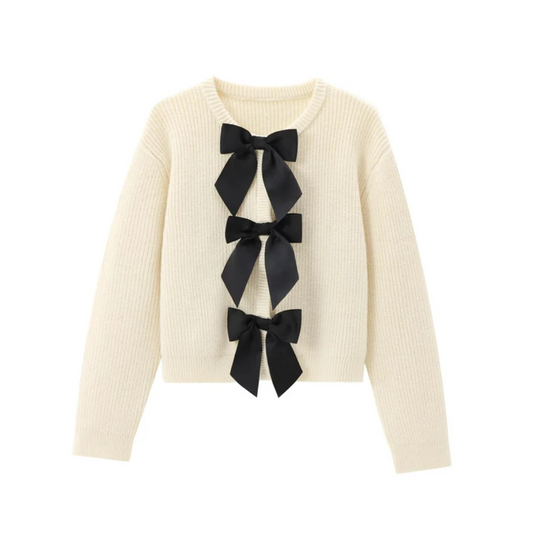 Pull Avec Détail Nœud Et Col Rond Pour Femmes | Idéal Pour Le Quotidien
