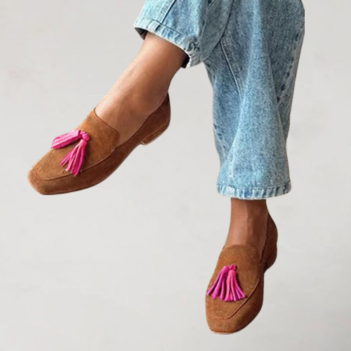 Mocassins Colorblock À Bout Carré pour Femmes | Idéaux pour Le Bureau Et Les Sorties Quotidiennes