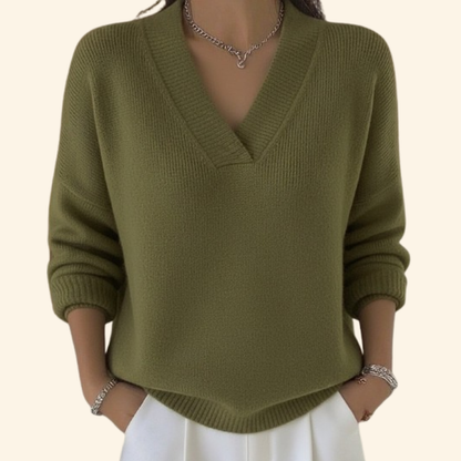 Pull à Col en V avec Coupe Ample pour Femme | Idéal pour un Usage Quotidien