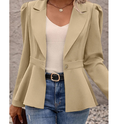 Blazer Uni Avec Col Côtelé Pour Femme | Idéal Pour Le Bureau Et Les Sorties