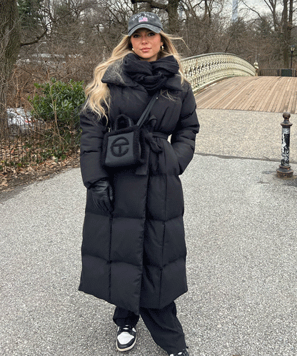 Parka matelassée à ceinture pour femmes