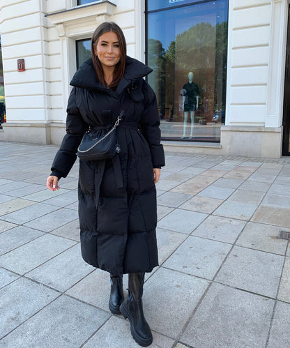 Parka matelassée à ceinture pour femmes