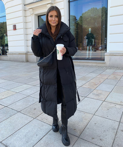 Parka matelassée à ceinture pour femmes