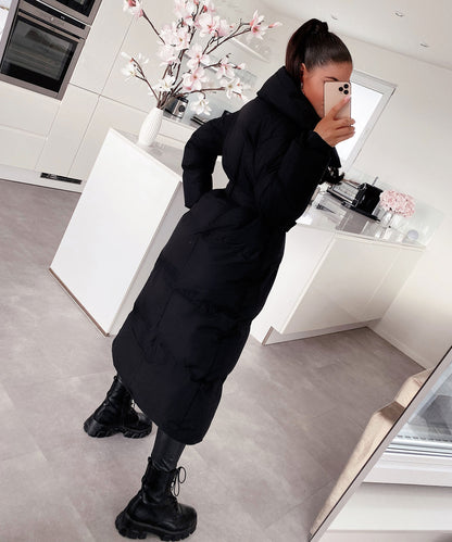Parka matelassée à ceinture pour femmes