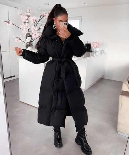 Parka matelassée à ceinture pour femmes