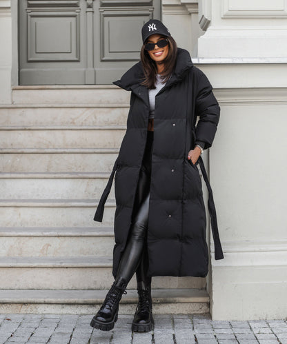 Parka matelassée à ceinture pour femmes