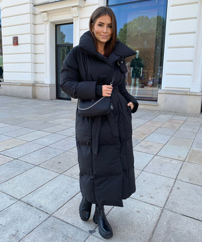 Parka matelassée à ceinture pour femmes