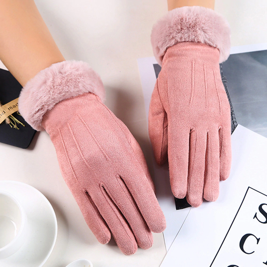 Gants à Finition Douce avec Bordure au Poignet pour Femmes | Idéaux pour les Journées Froides