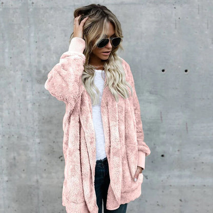 Veste à Capuche en Fausse Fourrure Pour Femme | Idéale Pour la Saison Hivernale