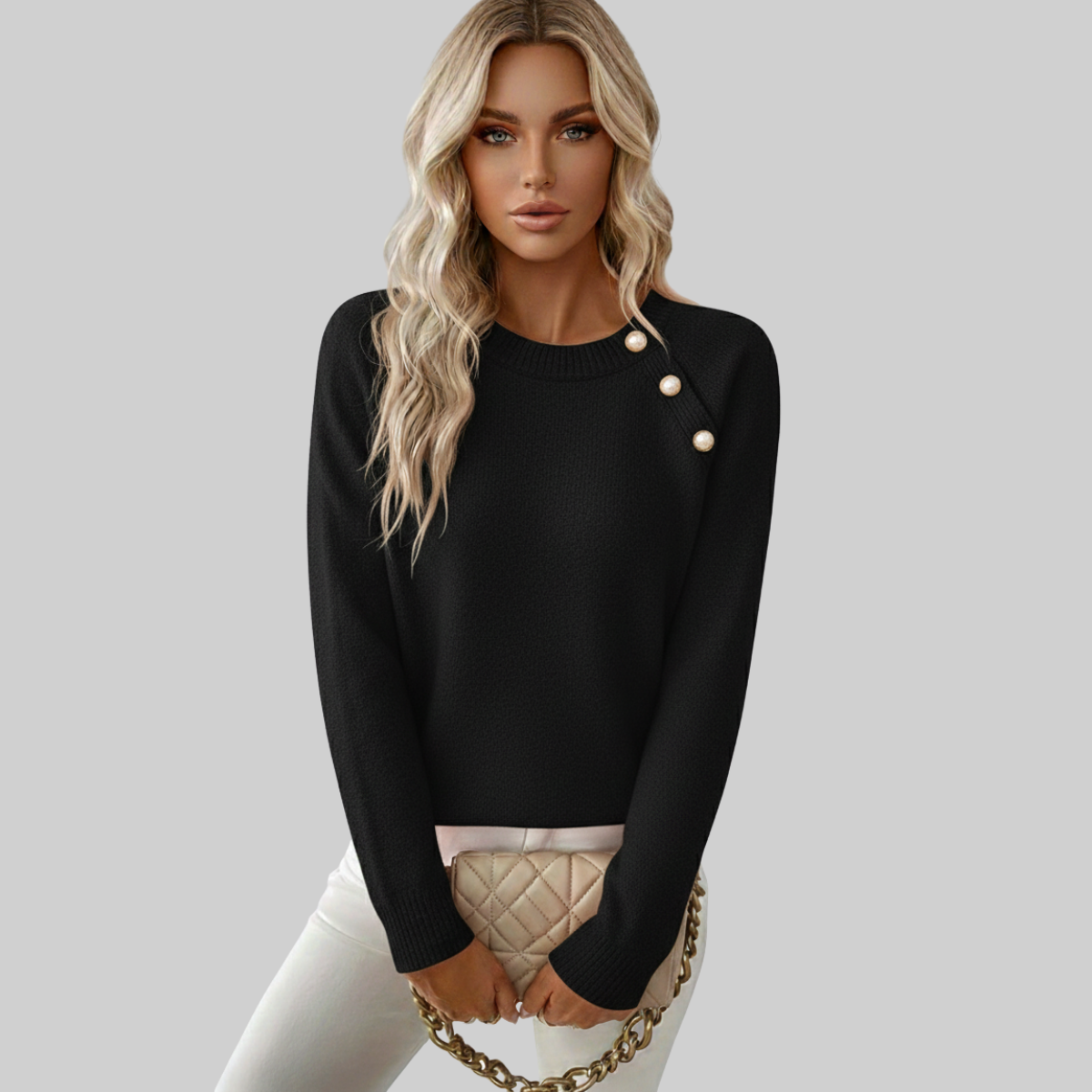 Pull En Maille Avec Détails Perles Pour Femme | Idéal Pour Usage Quotidien