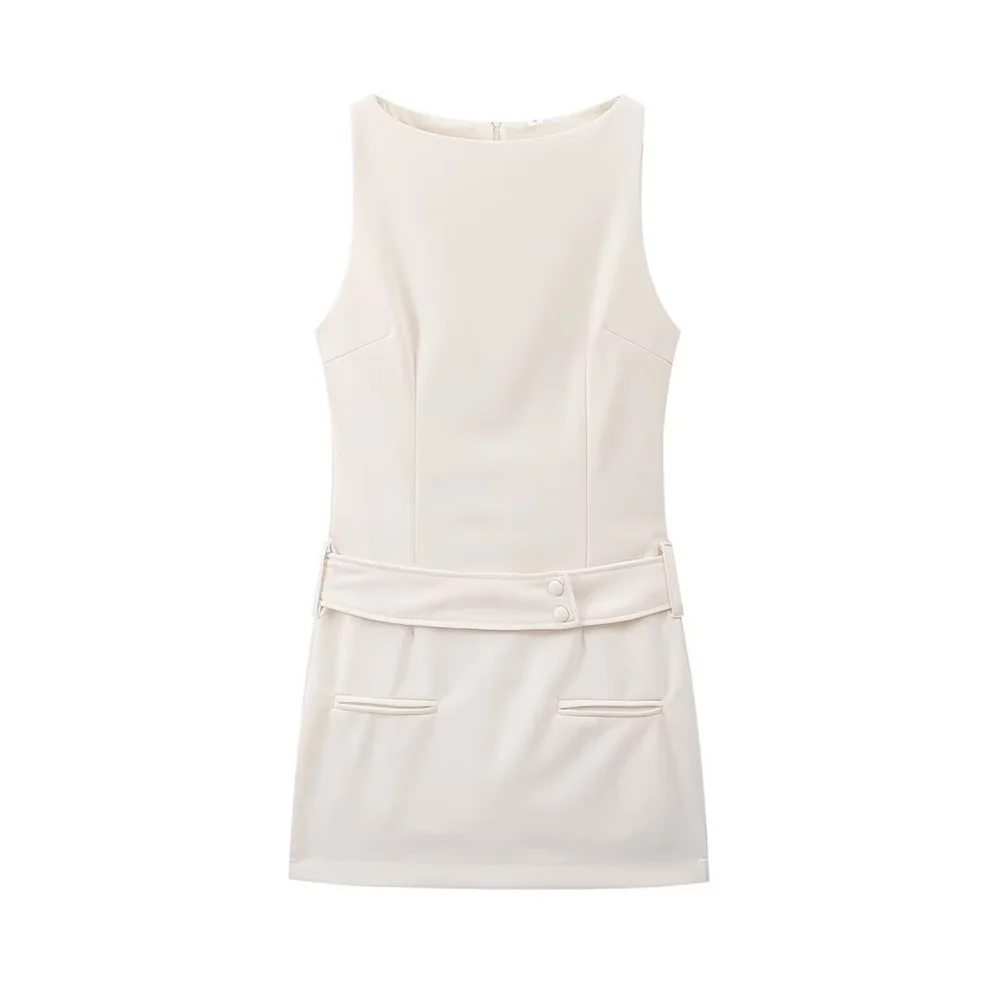 Robe Courte Sans Manches Avec Col Rond Pour Femmes | Idéale Pour Les Journées D’Été
