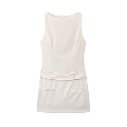 Robe Courte Sans Manches Avec Col Rond Pour Femmes | Idéale Pour Les Journées D’Été