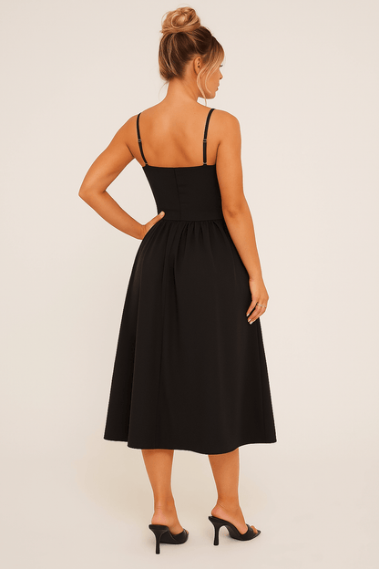 Robe Midi Sans Manches Avec Coupe Droite Pour Femme | Idéale Pour La Journée Et Le Bureau