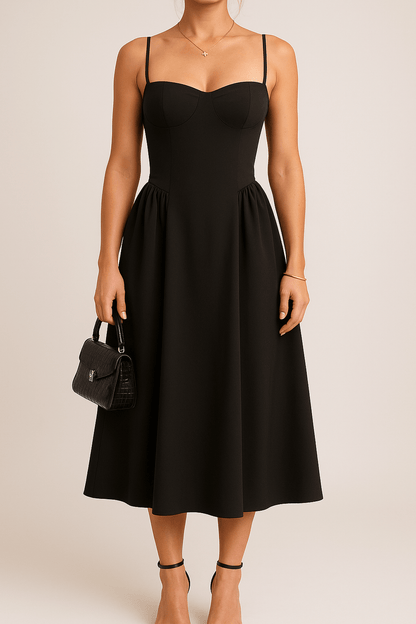 Robe Midi Sans Manches Avec Coupe Droite Pour Femme | Idéale Pour La Journée Et Le Bureau