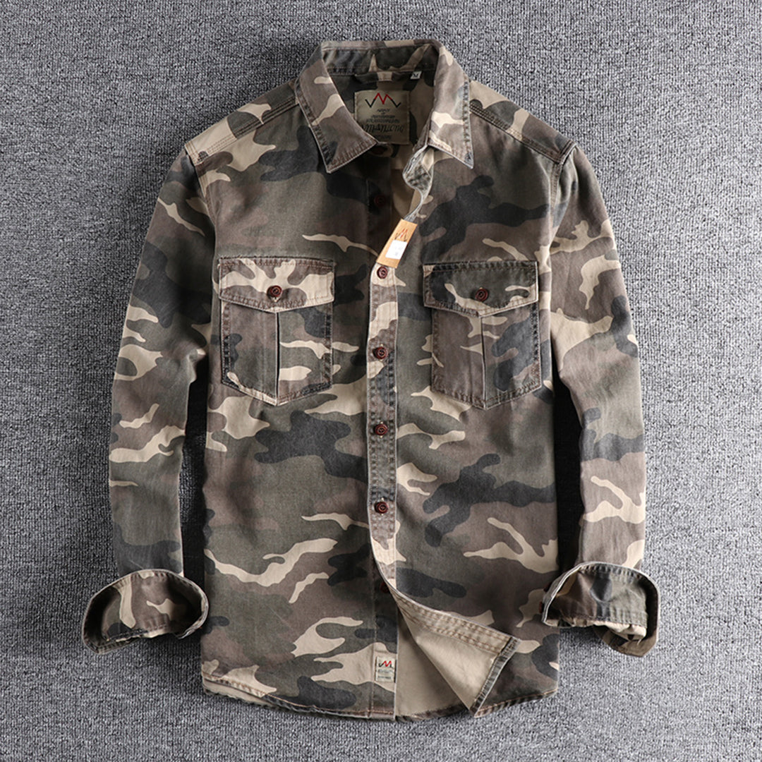 Chemise Slim Fit À Motif Camouflage Pour Homme | Idéal Pour Tenues Décontractées