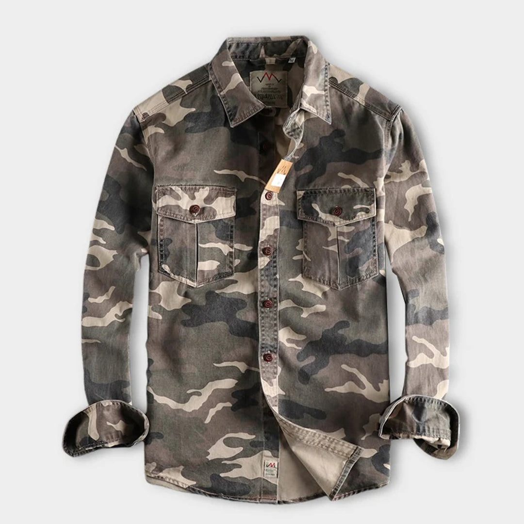 Chemise Slim Fit À Motif Camouflage Pour Homme | Idéal Pour Tenues Décontractées