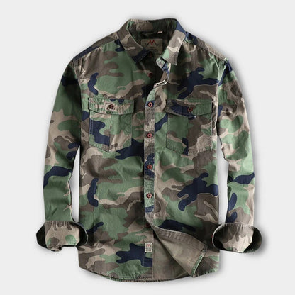 Chemise Slim Fit À Motif Camouflage Pour Homme | Idéal Pour Tenues Décontractées