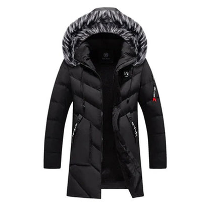 Manteau Long avec Capuche et Fermeture Éclair pour Hommes | Idéal pour l’Hiver
